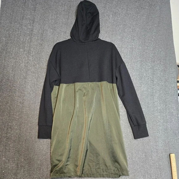 Athleta Radiant Hybrid Dress Black Olive Green Hooded Medium - Picture 9 of 10